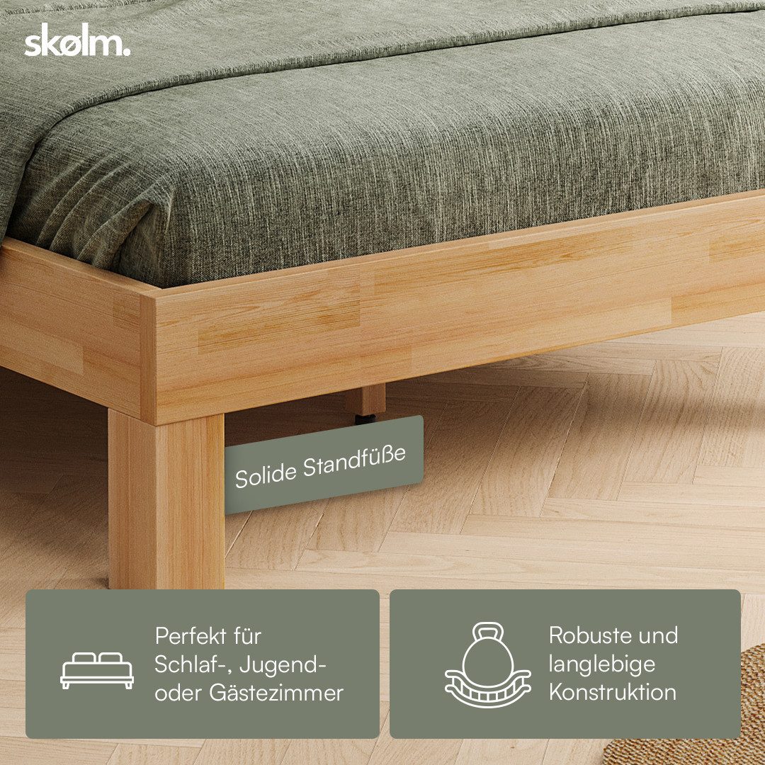 skølm Massivholzbett Floki aus Buche, natur geölt, verfügbar in 140/180x200 cm – Bild 4 von 5