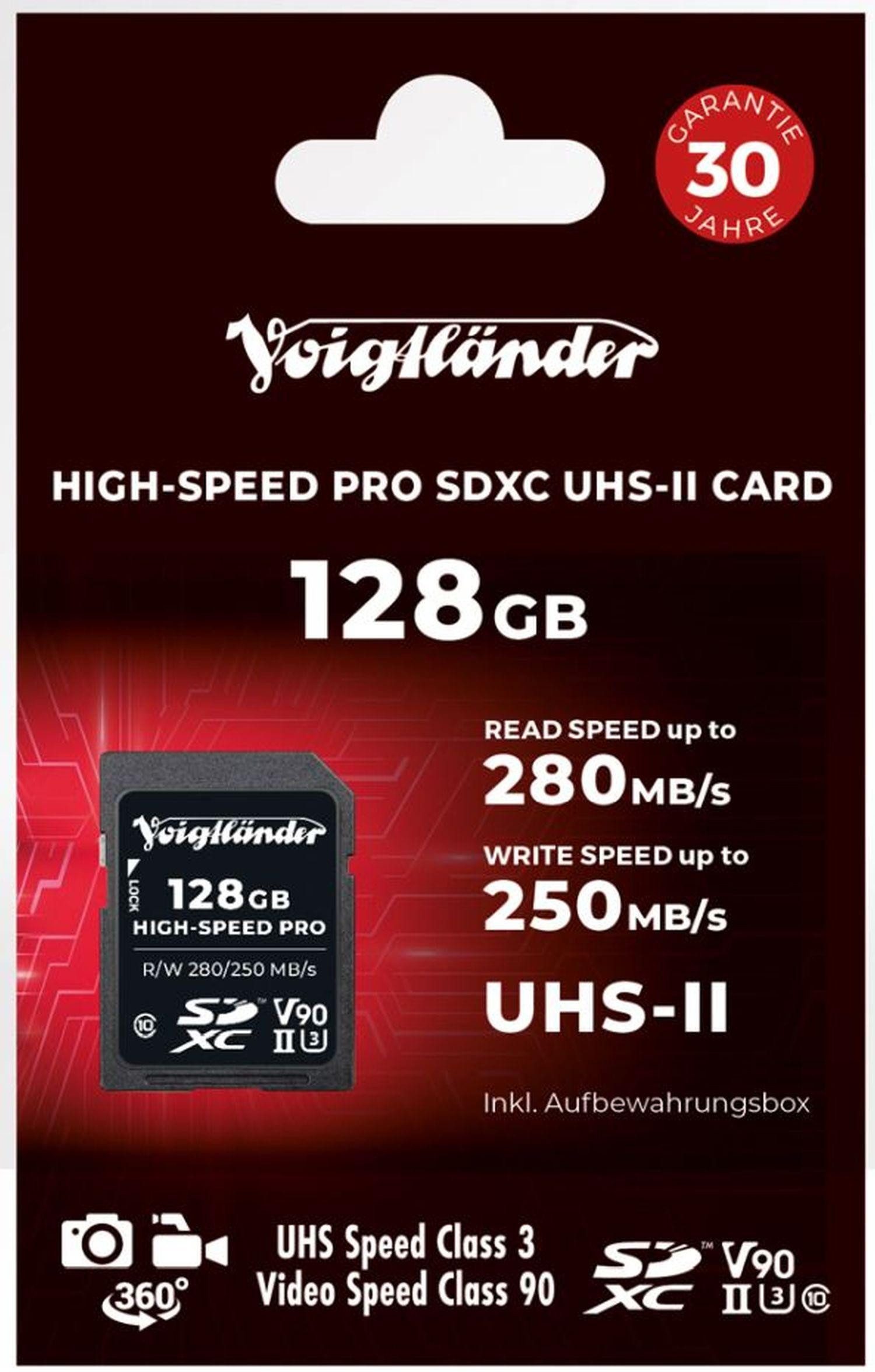 Voigtländer Prof. High-Speed SDXC 128GB UHS-II Speicherkarte