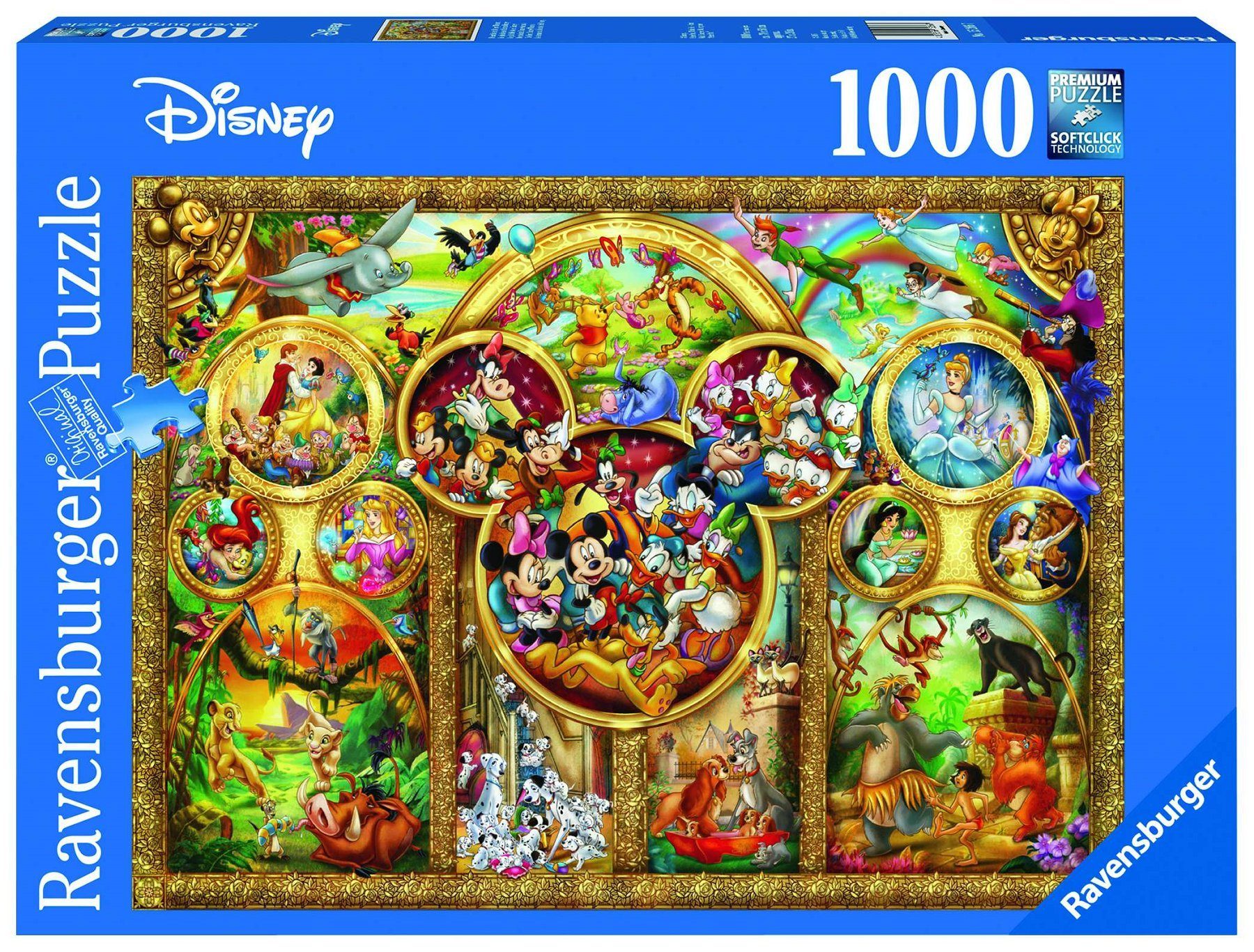Ravensburger Пазлы Disney Die schönsten Disney Themen 1000 Teile Пазлы, 1000 Пазлыteile, Made in Europe