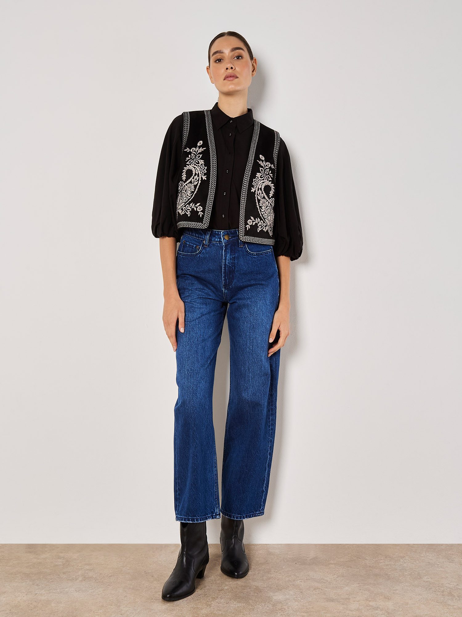 Apricot Hemdbluse Puffärmel-Shirt mit Nahtdetail günstig online kaufen