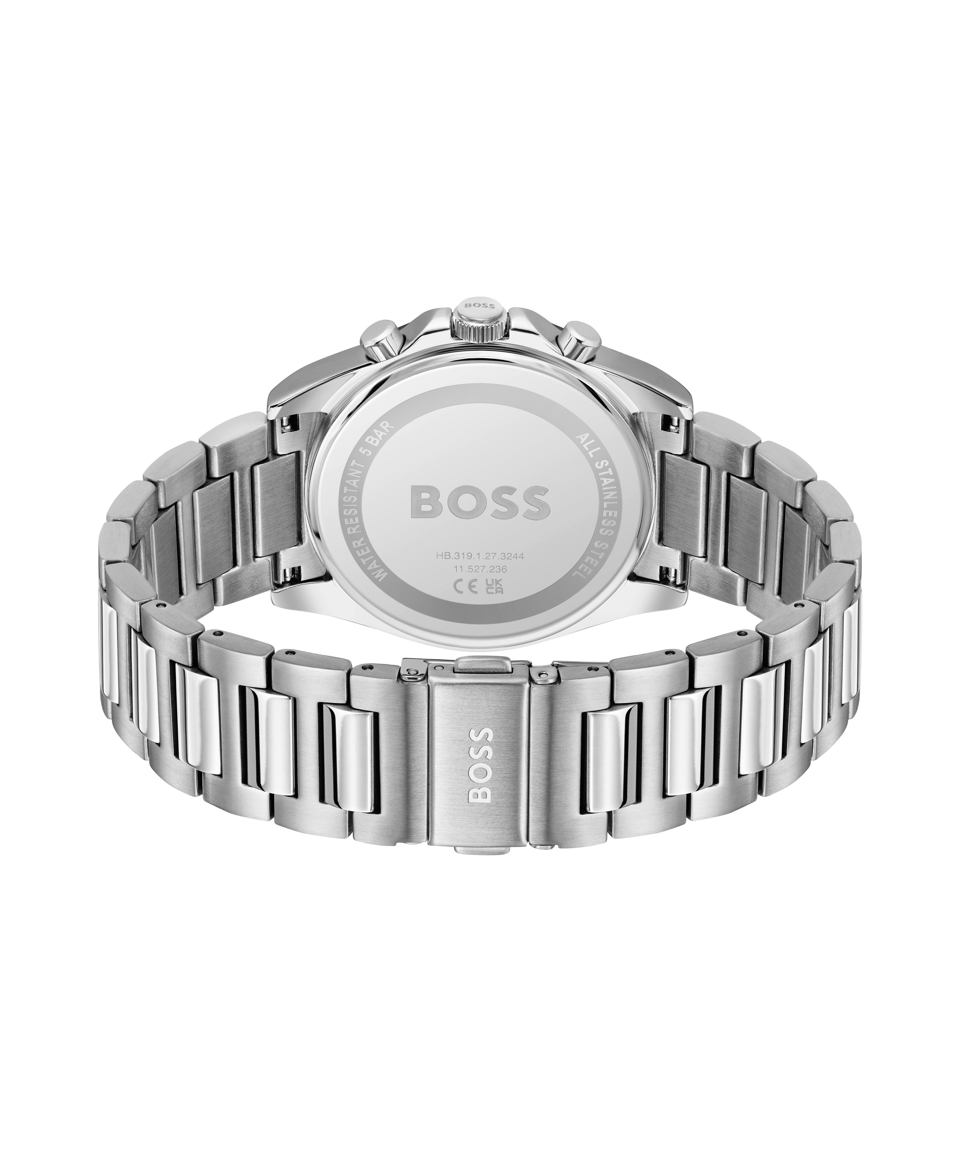 BOSS Chronograph STRIKE CHRONO 1514290, Quarzuhr, Armbanduhr, Herrenuhr, Edelstahlarmband, analog, Tag