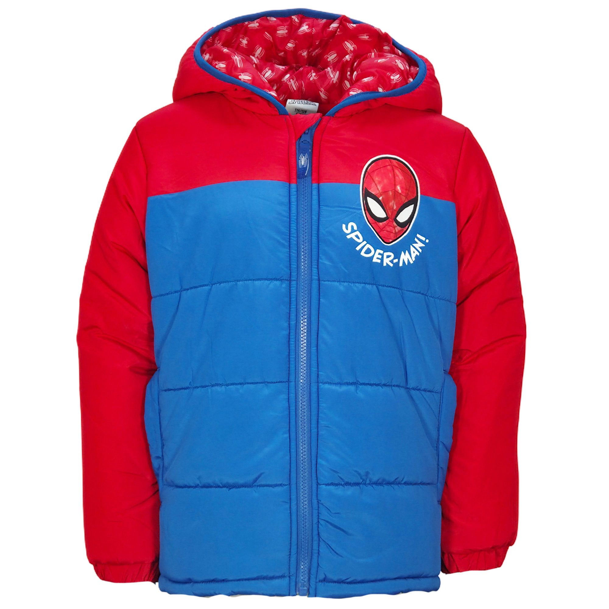 MARVEL Winterjacke Marvel Spiderman Kinder Winterjacke Jungen Jacke mit Kapuze Gr. 92 bis 128