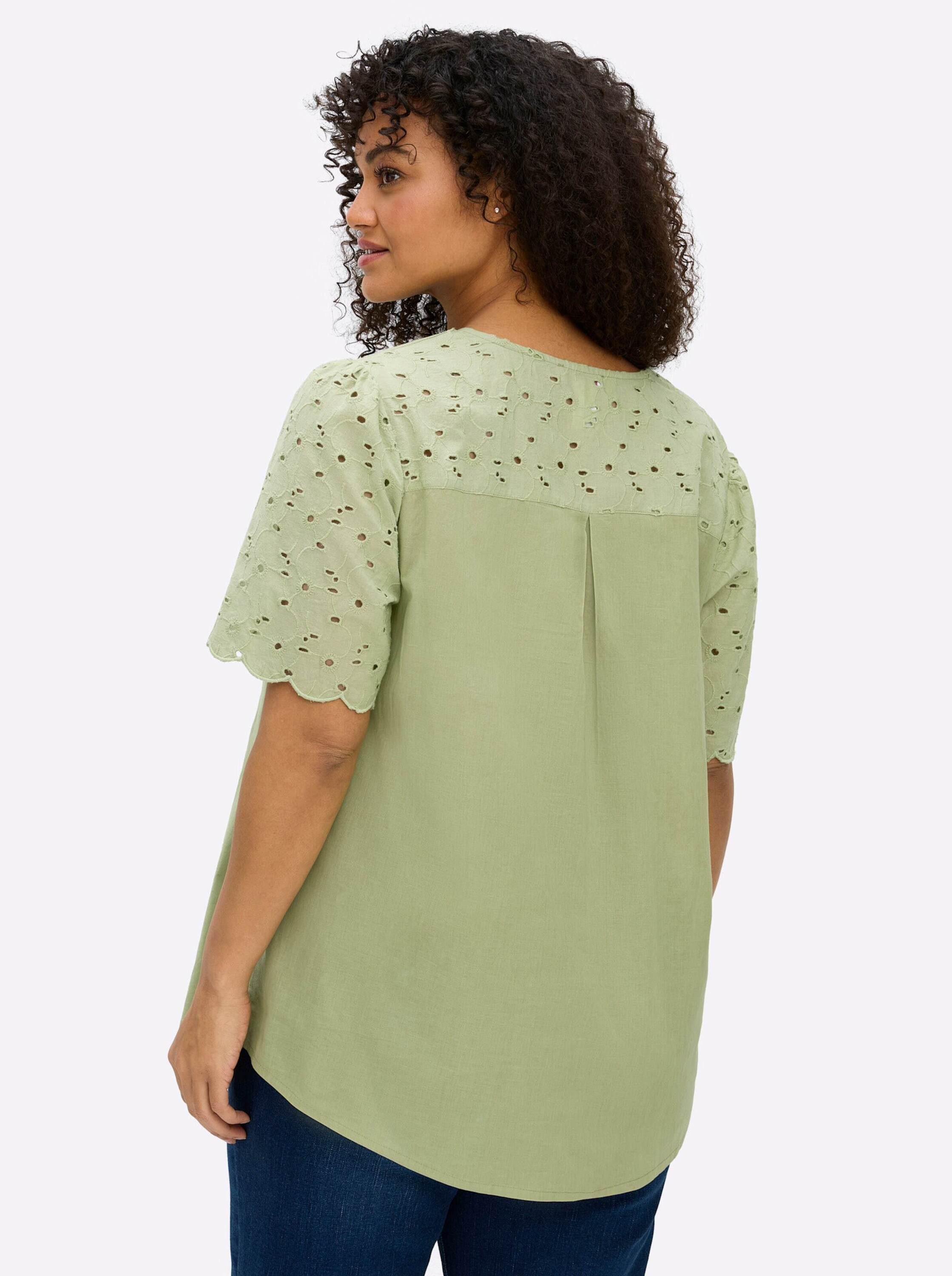 Sheego Klassische Bluse Kurzarmbluse Kurzarm