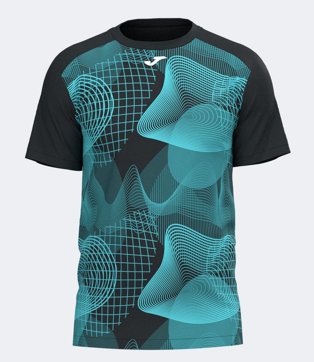 Joma T-Shirt Challenge (elastisch, atmungsaktiv) schwarz/türkis Herren