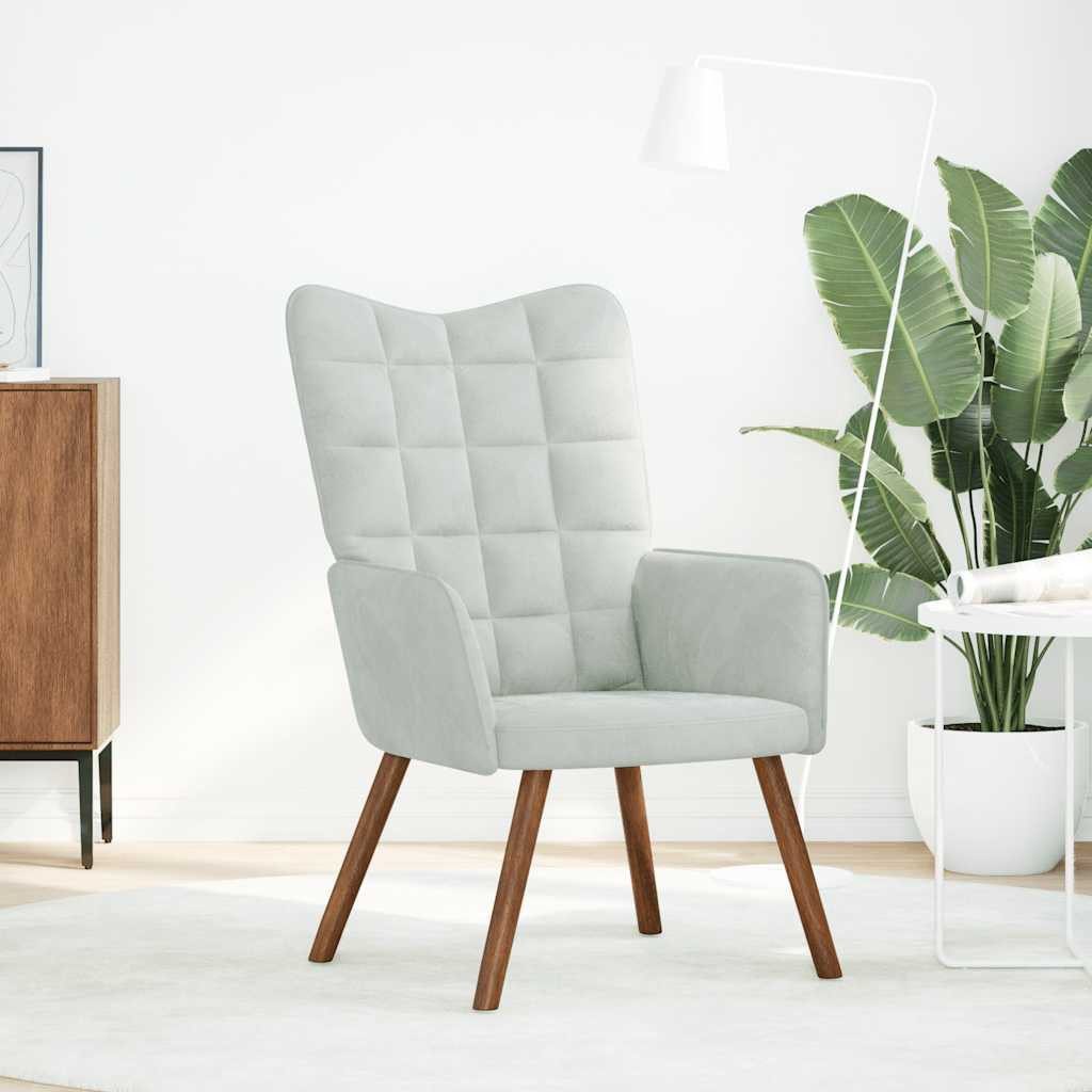 vidaXL Sessel Relaxsessel Hellgrau Samt (1-St) günstig online kaufen