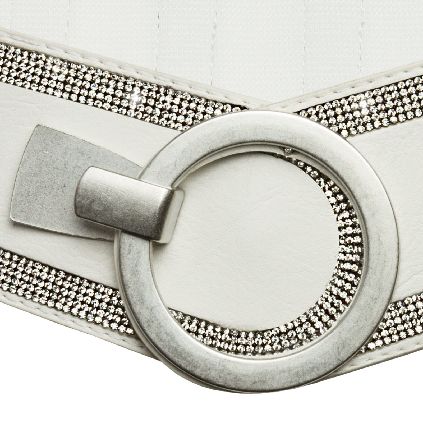 Caspar Taillengürtel GU315 Damen elastischer breiter Glitzer Strass Gürtel