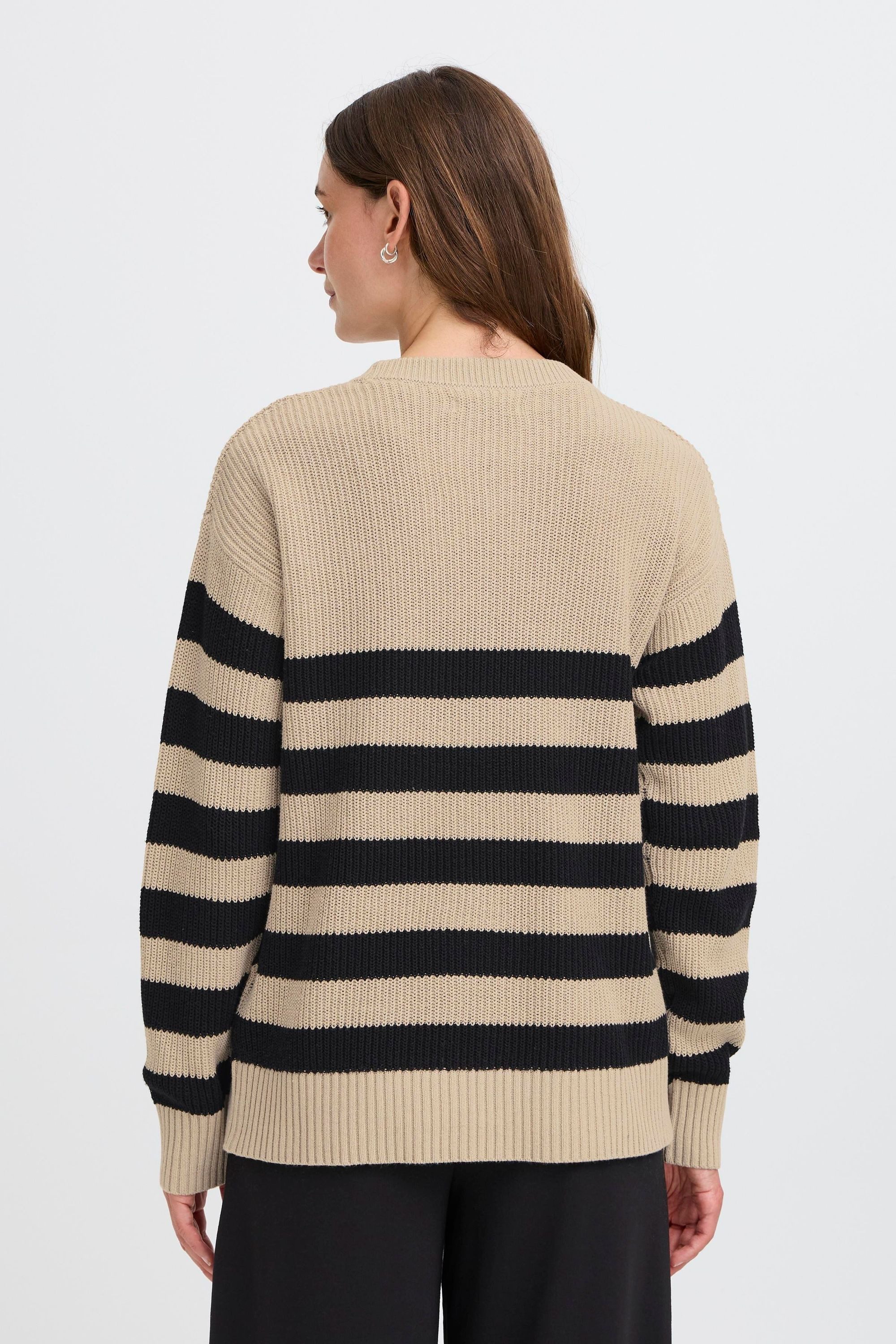 OXMO Strickpullover OXKavina Modischer Pullover mit Streifen