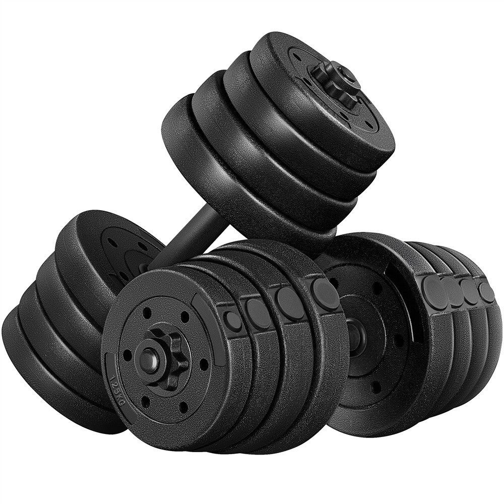 Yaheetech Hantel-Set 15/20/25/30 Kg, (2er-Set), Verstellbare Kurzhanteln mit Sternverschlüssen, rutschfest