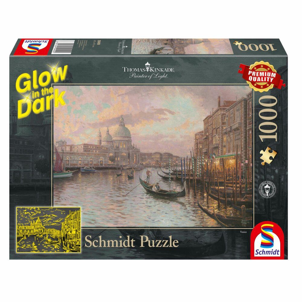 Schmidt Spiele Puzzle In den Straßen von Venedig, Glow in the Dark, 1000 Puzzleteile