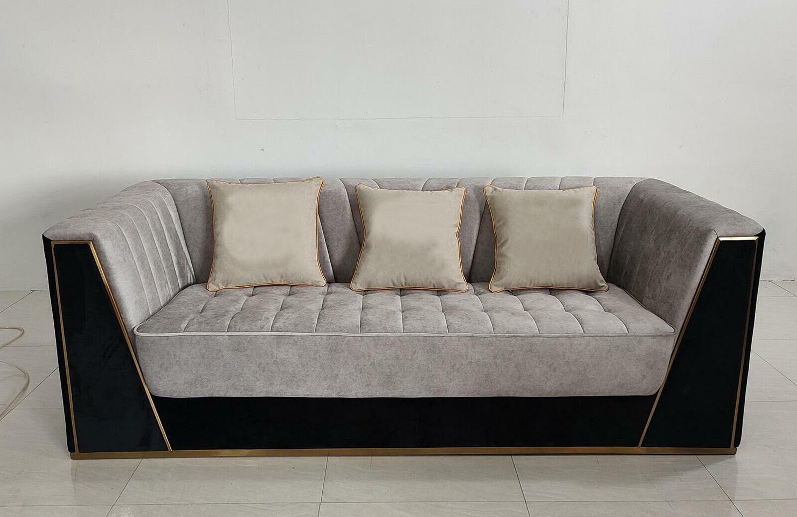 [Umfangreiche Produktpalette] JVmoebel Sofa, Sofa 3 Luxus Textil Sofas Dreisitzer Designer Möbel Sitzer Polster