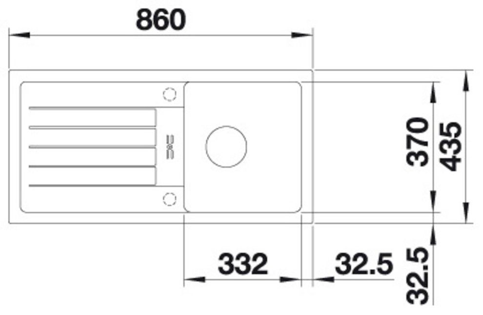 Farben S, schwarz St), cm, (1 mehreren 45 erhältlich eckig, 44/86 Granitspüle in Blanco FAVUM