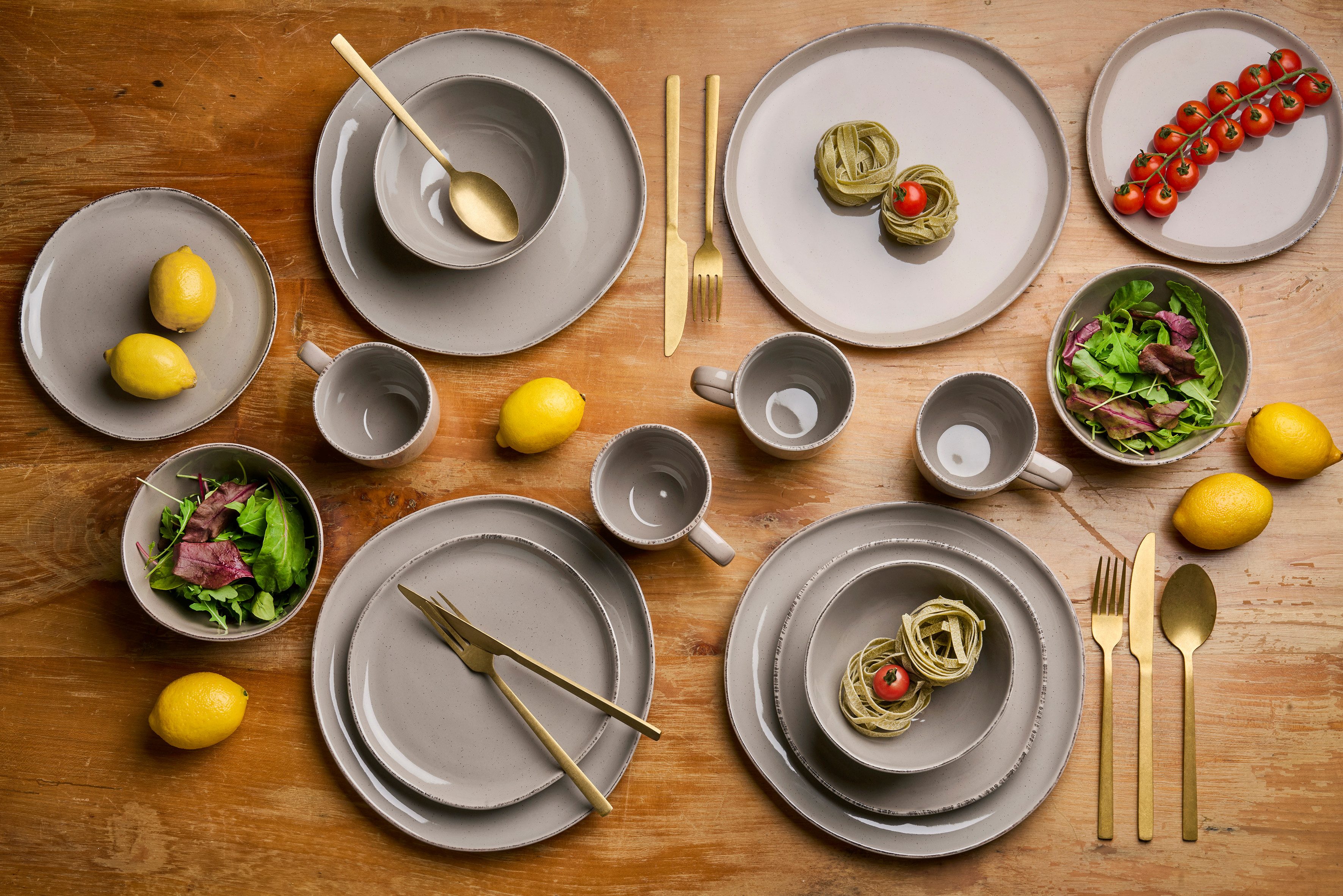 van Well Schale Salatschale Urban, 29,5 cm, 2 Stück, Steinzeug, (Set, 2-tlg), spülmaschinengeeignet