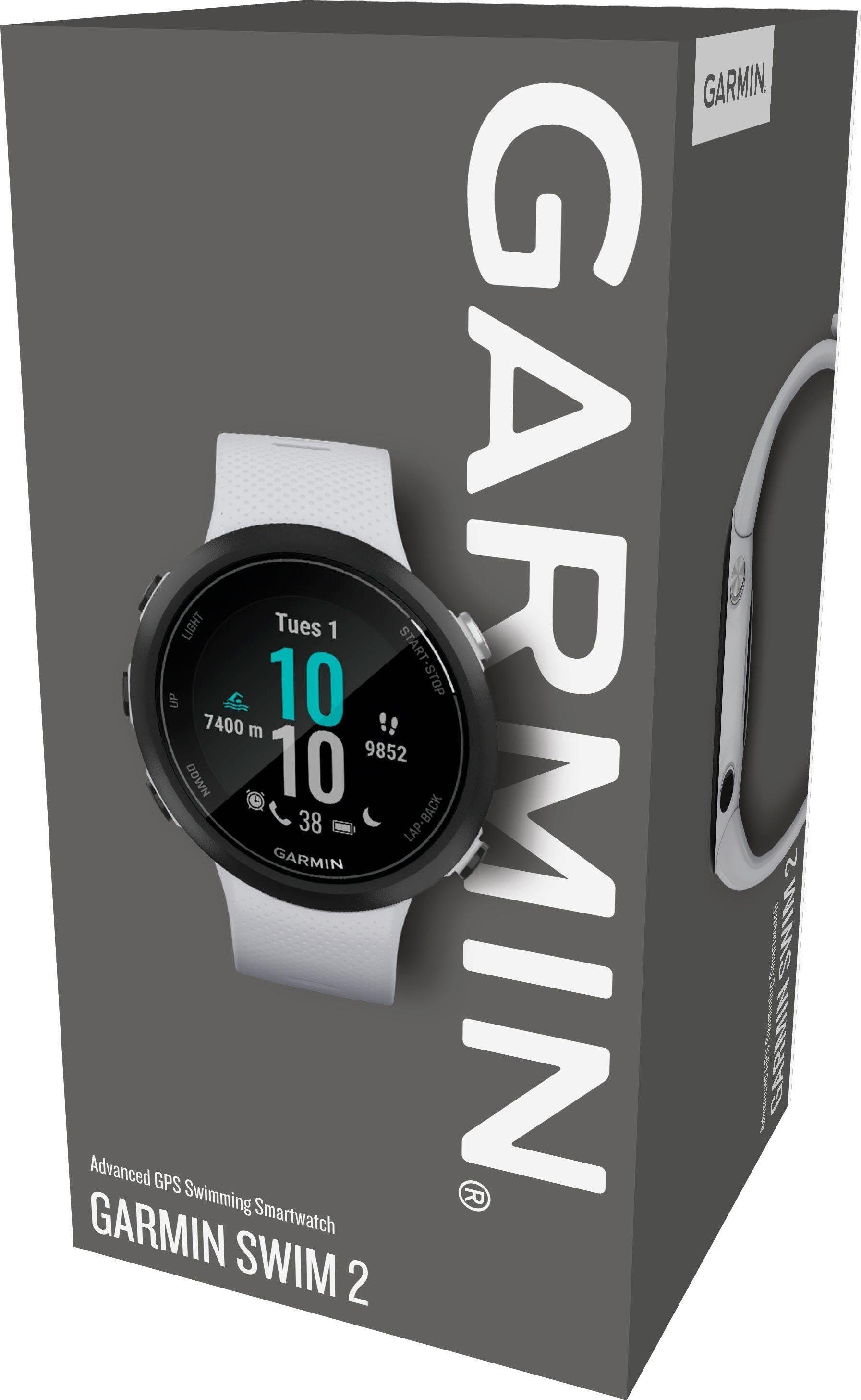 Garmin Swim2 mit Silikon-Armband 20 Zoll) weiß (2,63 mm cm/1,04 Smartwatch