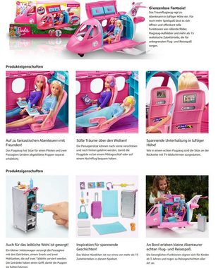 Barbie Puppen Fahrzeug GDG76 Dream Plane Barbie Flugzeug Zubehör bewegliche Räder ohn Puppe, (Anziehpuppe, Barbiehaus, ab 3 Jahren, mit Zubehör), The Movie, Spielpuppen, Spielpuppe Barbie, Haus