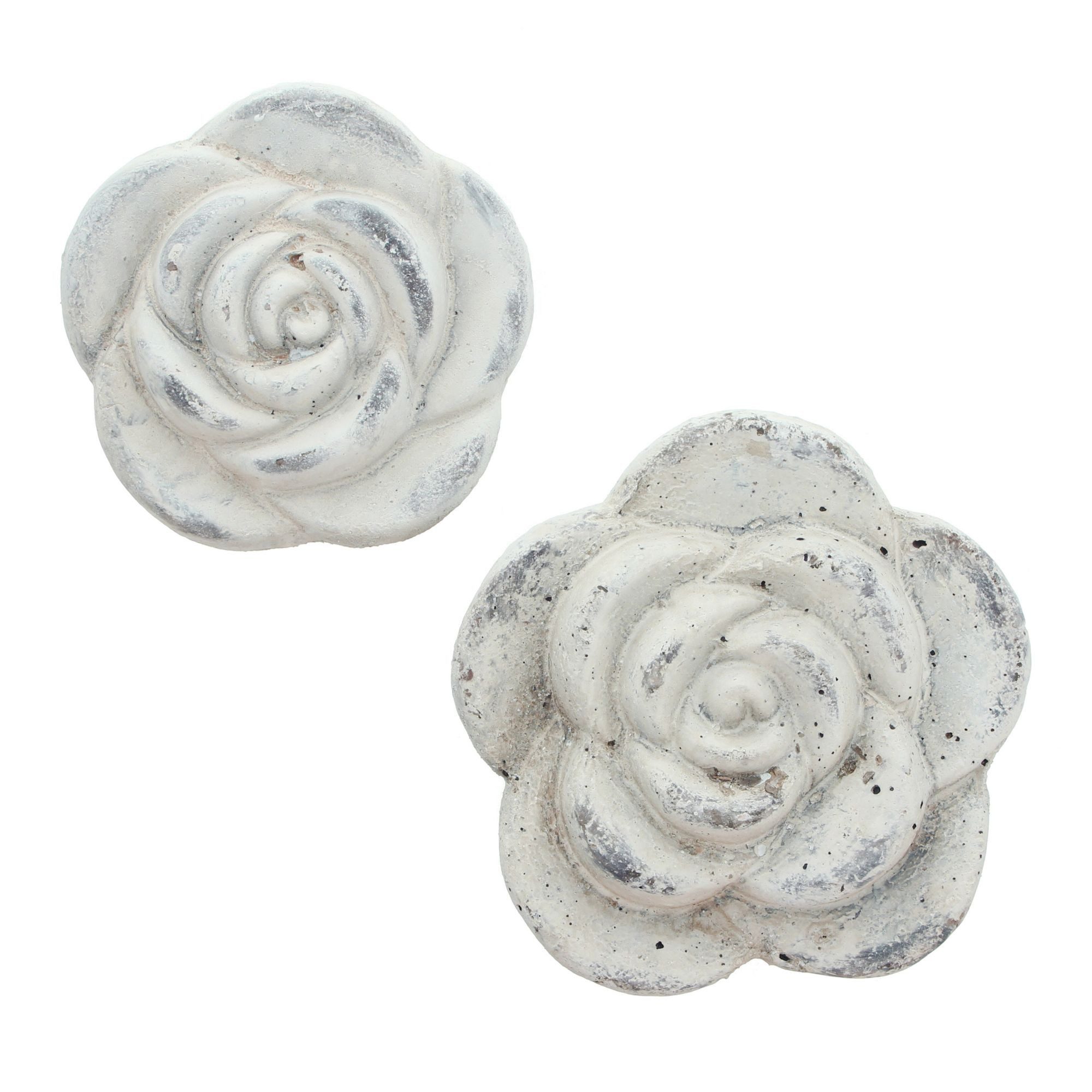 Kunstpflanze, Frank Flechtwaren, Zementblüte Rose 2er günstig online kaufen
