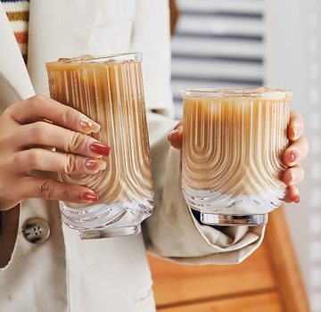 ANLÜDE Tumbler-Glas U-förmige Gläser Kaffeebecher Trinkbecher 2tlg