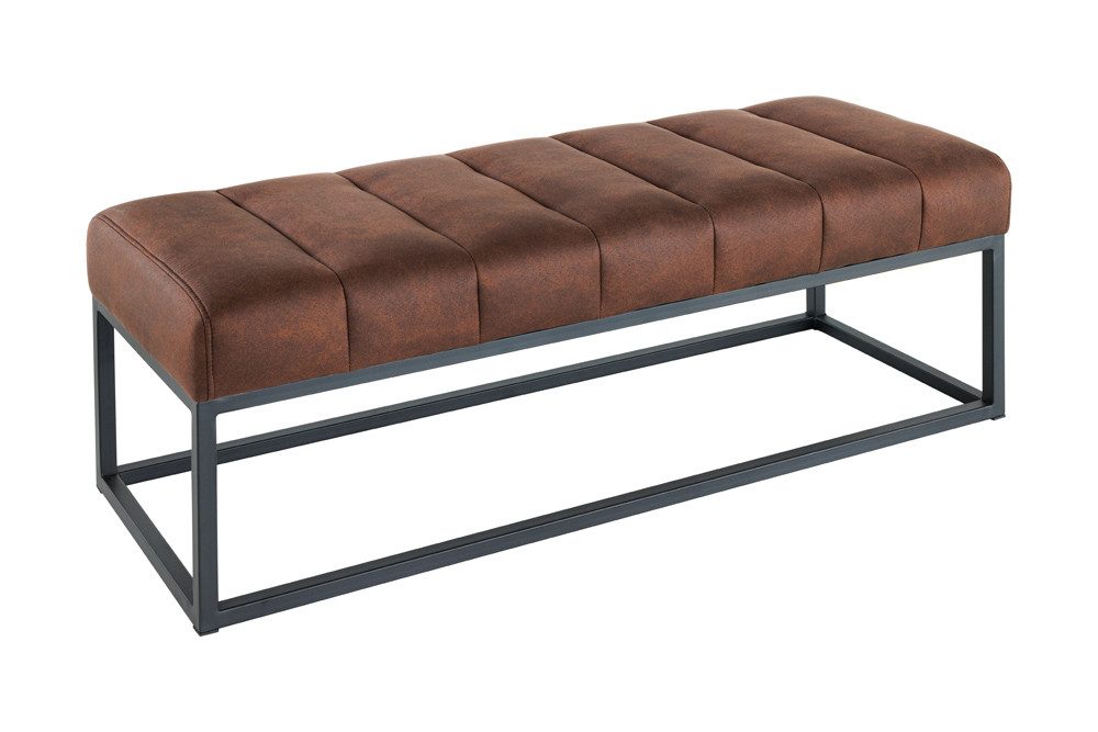 riess-ambiente Sitzbank PETIT BEAUTÉ 110cm antik braun / schwarz (Einzelartikel, 1-St), Flur · Microfaser · Metall · Schlafzimmer · Design