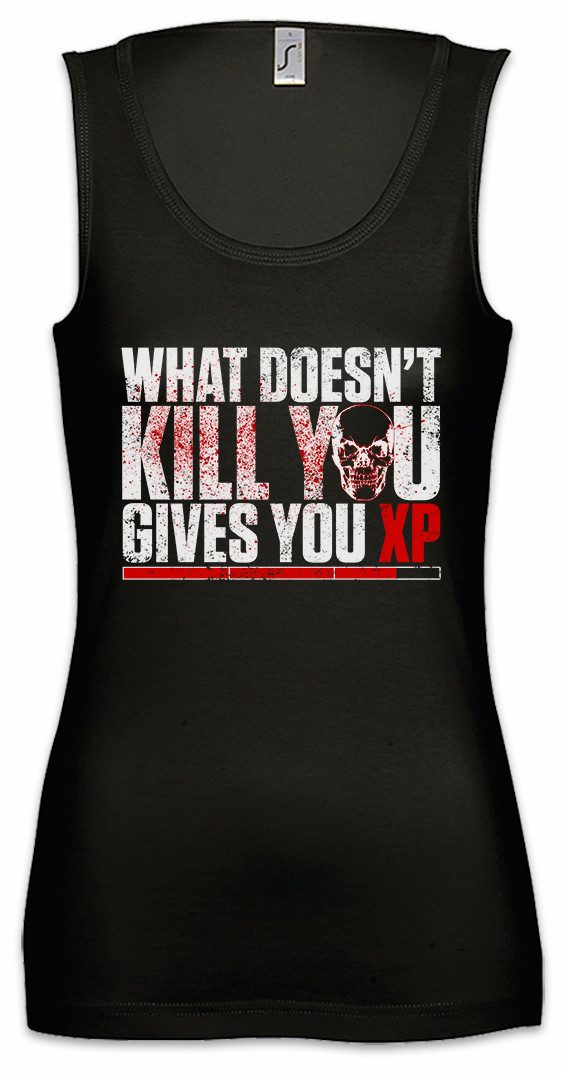 Urban Backwoods Tanktop Gives You Xp Ärmelloses Damen T-Shirt Erfahrung Exp. Experience Lvl. RPG Roleplay MMORPG Dungeons