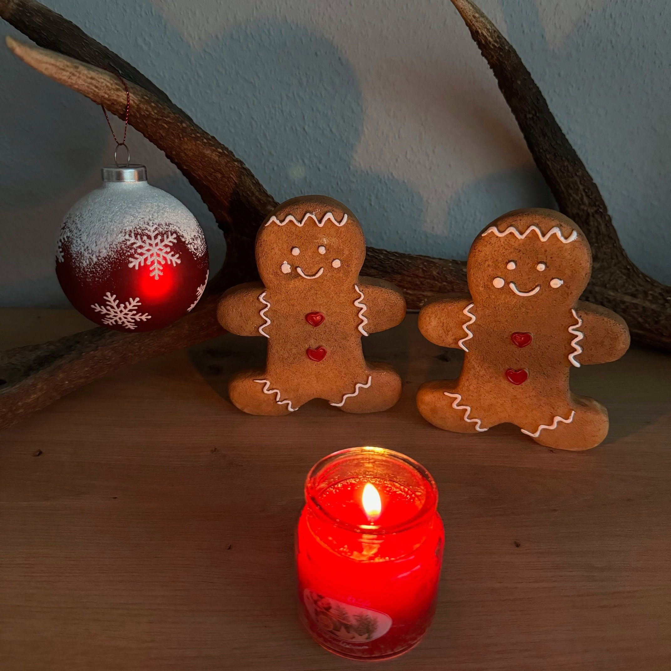 Weihnachtsfigur 2er Set Lebkuchenfigur Mini