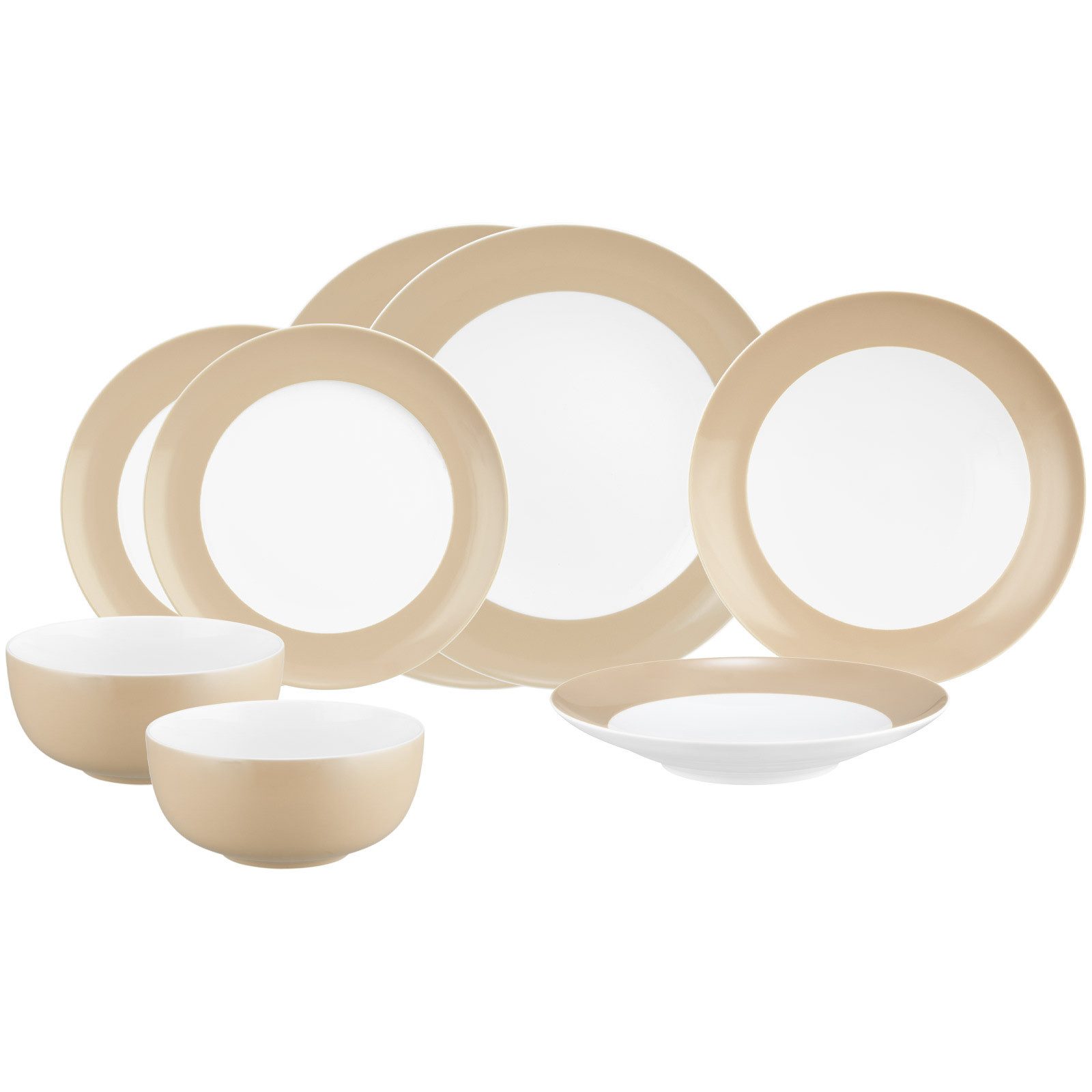 Seltmann Weiden Kombiservice Liberty Pure Colors Einsteiger-Set 8er Set (8-tlg), 2 Personen, Porzellan