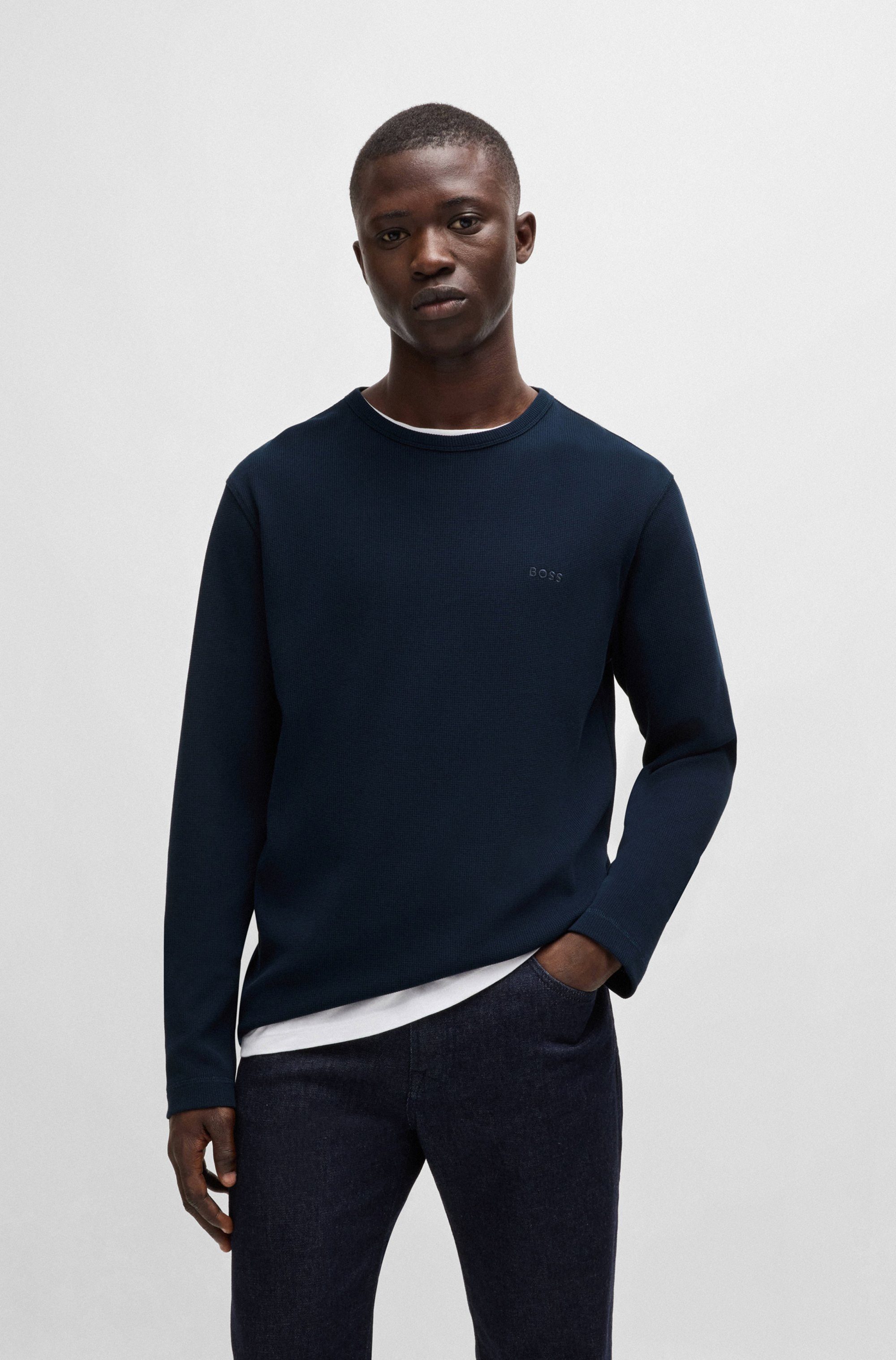 BOSS ORANGE Langarmshirt Tempesto mit BOSS-Stickerei günstig online kaufen