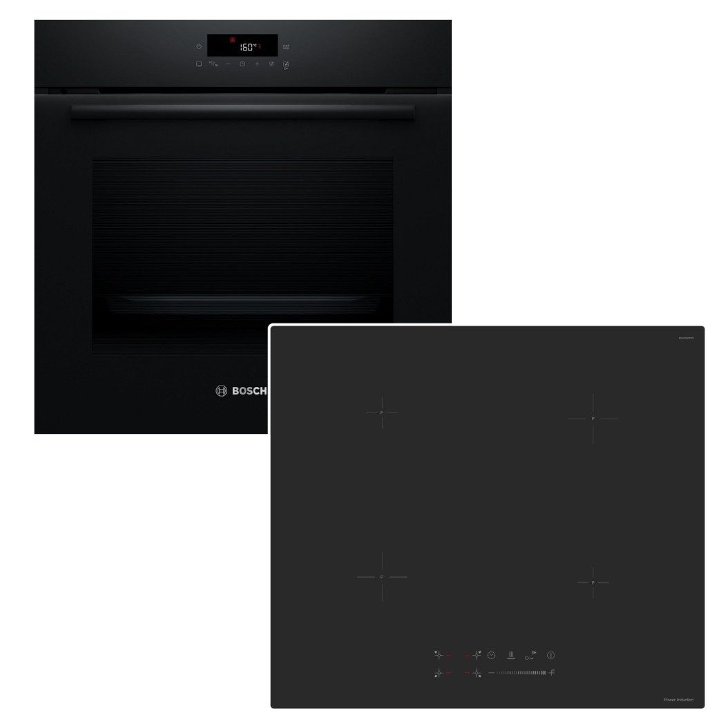 BOSCH Backofen-Set Pyrolyse AutoPilot + keenberk Induktionskochfeld Booster Touch matt, mit Nein, Pyrolyse-Selbstreinigung Hydrolyse