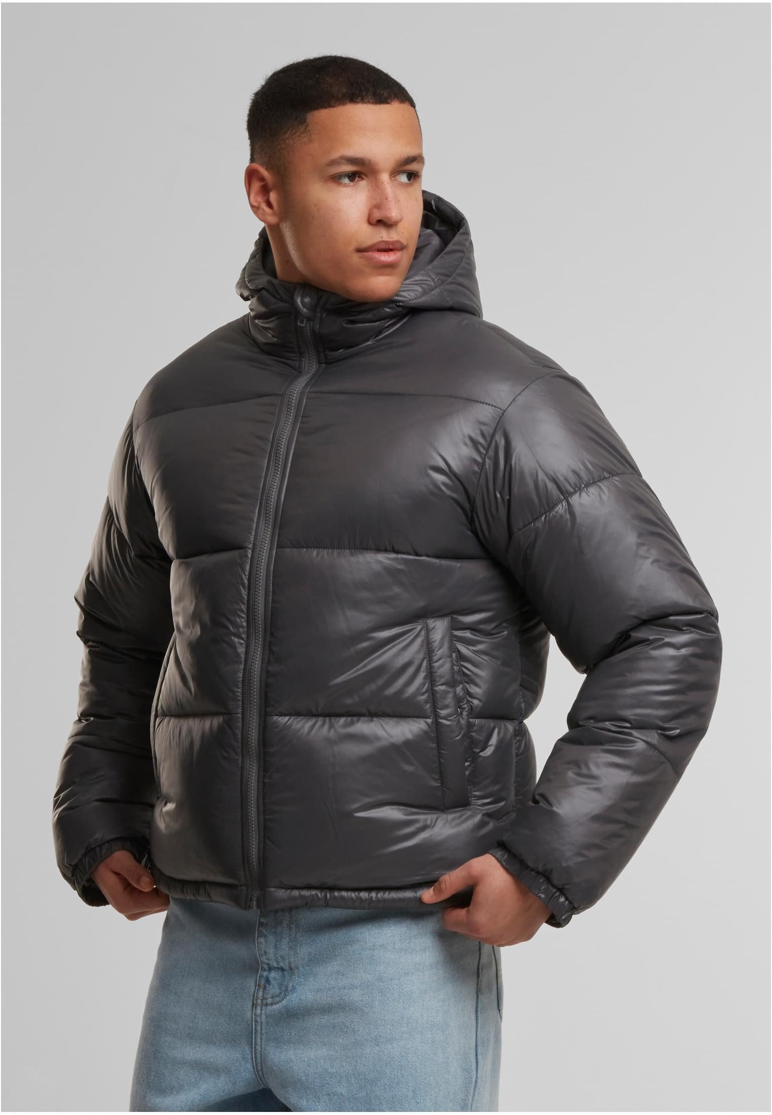 URBAN CLASSICS Outdoorjacke Herren Puffer Jacke mit Kapuze