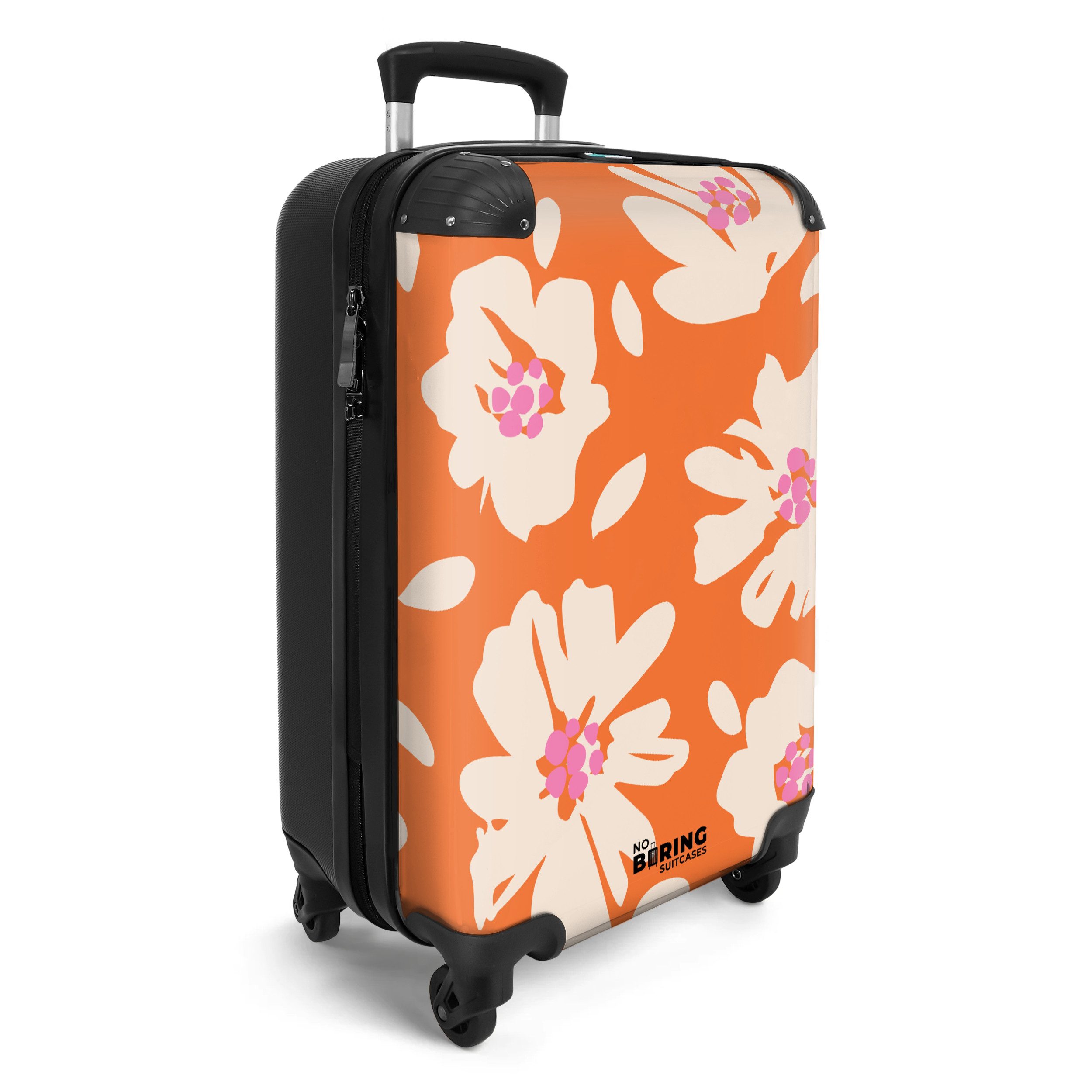 NoBoringSuitcases.com© Hartschalen-Trolley Orange mit beigen und günstig online kaufen