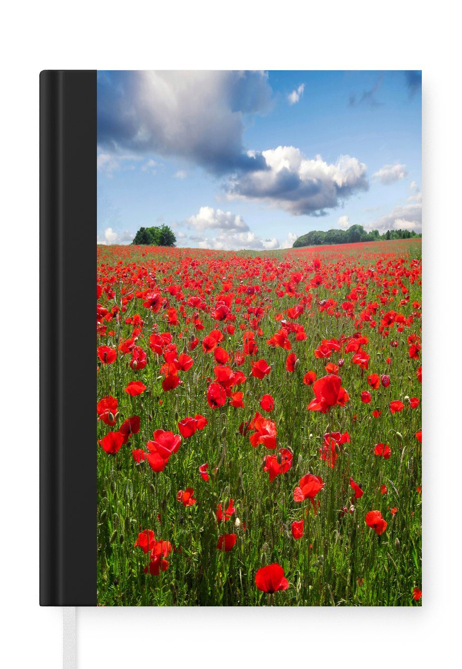 MuchoWow Notizbuch Mohnblumen - Himmel - Blumen, Journal, Merkzettel, Tagebuch, Notizheft, A5, 98 Seiten, Haushaltsbuch | Notizbücher