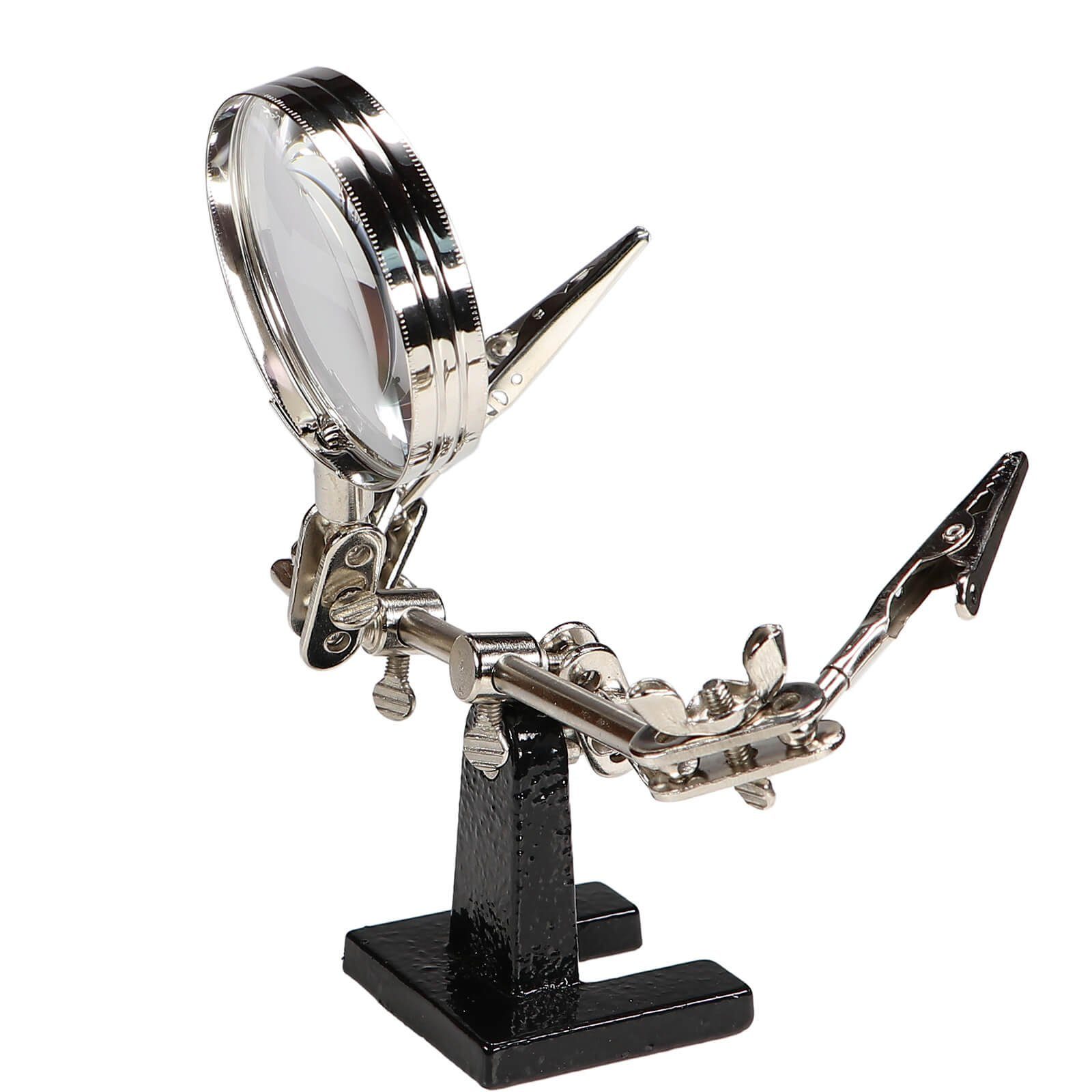 Beast Standlupe Löthilfe Dritte Hand mit 4-fach Lupe 62mm und Krokoklemmen – Bild 3 von 3