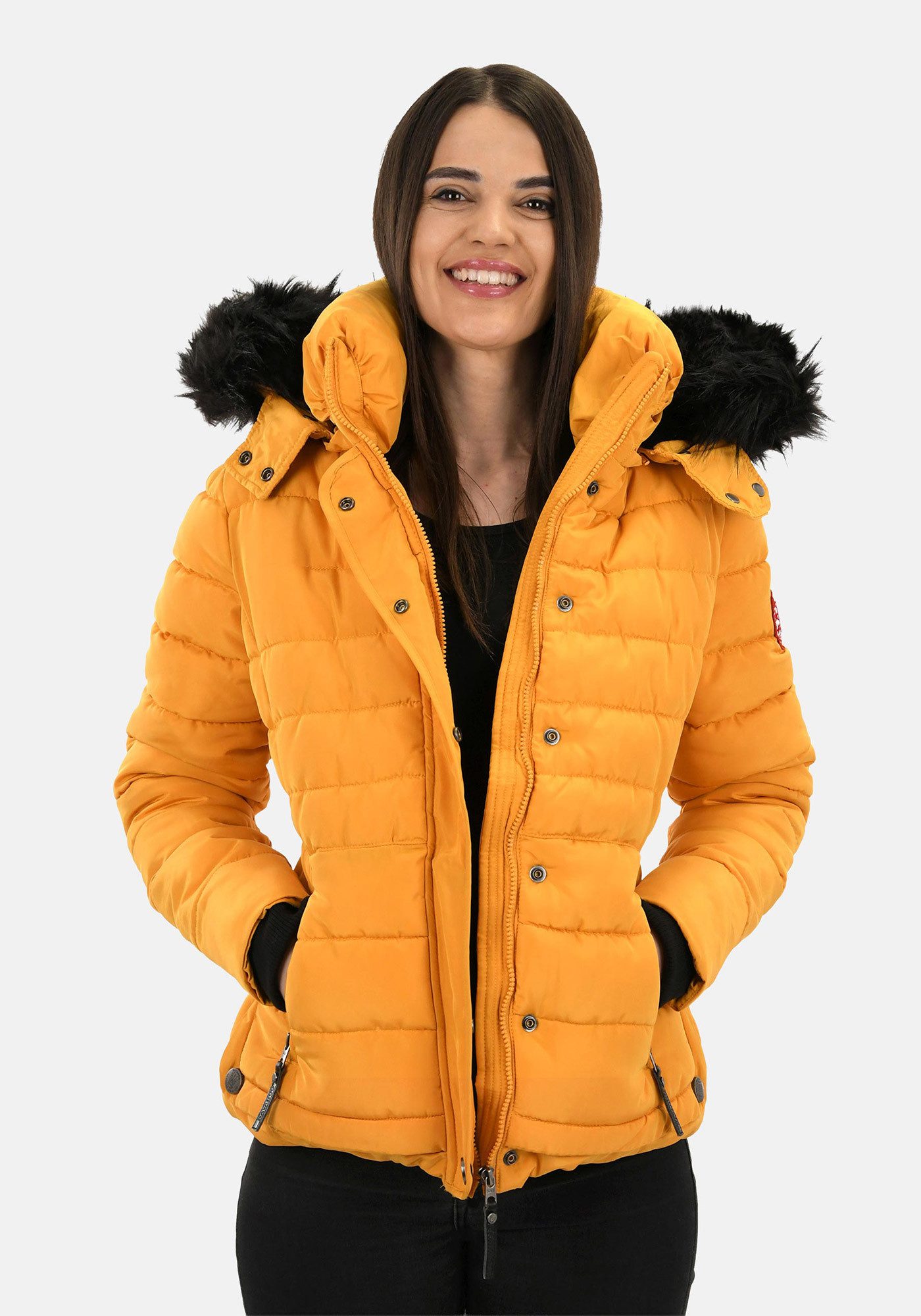 Navahoo Steppjacke Chloe hochwertige Winterjacke mit abnehmbarer Kapuze – Bild 2 von 5