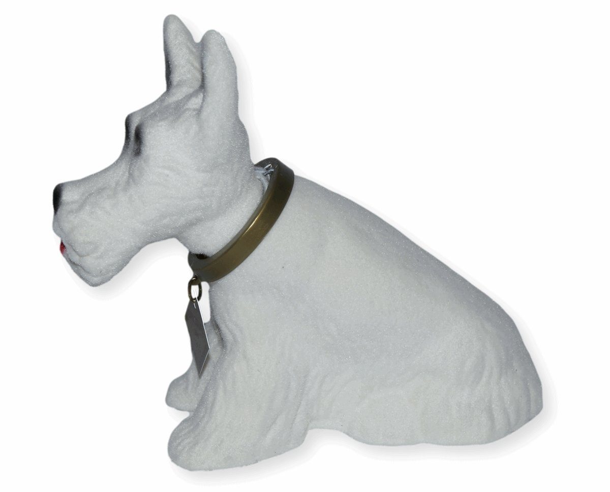 GmbH mit Wackelfigur weiß Terrier Wackelkopf Scottish Hund Tierfigur H Oskar Schneider 13,5 cm Rakso