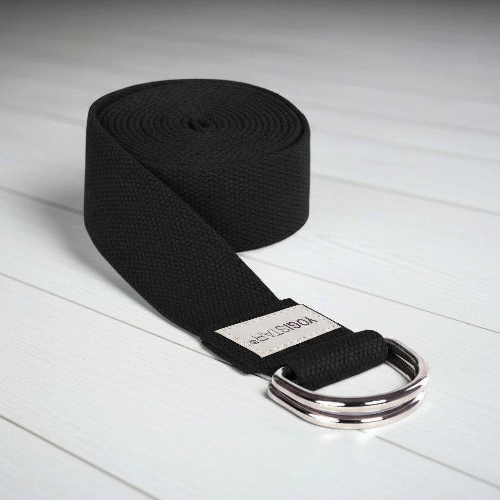 Yogistar Yogagurt Yogagurt yogibelt® medium - M 260cm, Hochwertiger Baumwoll-Yogagurt mit Metallschnalle für bessere Dehnung