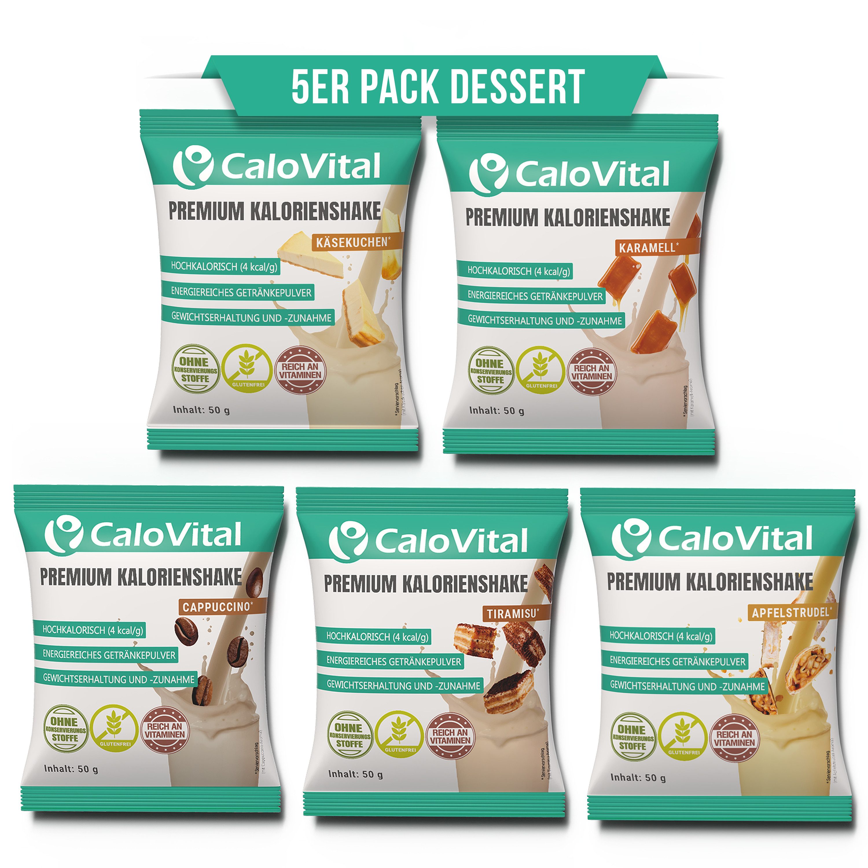 Zunehmen hochkalorische Trinknahrung Gewichtszunahme CaloVital 50g Pulver