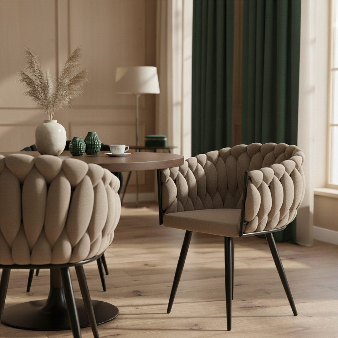 skølm Esszimmerstuhl Sudri mit Samtbezug gepolstert (6er Set, macchiato, Me günstig online kaufen