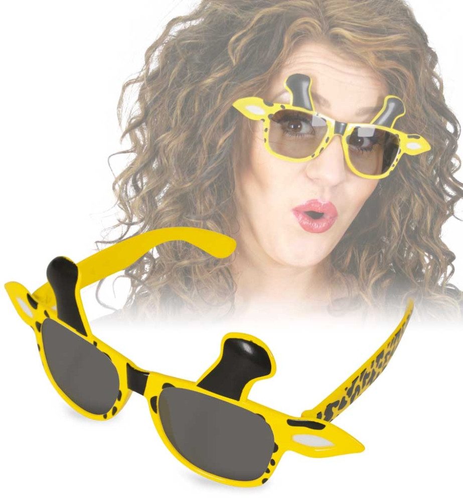 Kostüm Giraffen Giraffe Brille mit Hörnern Halloween Karneval Fasching