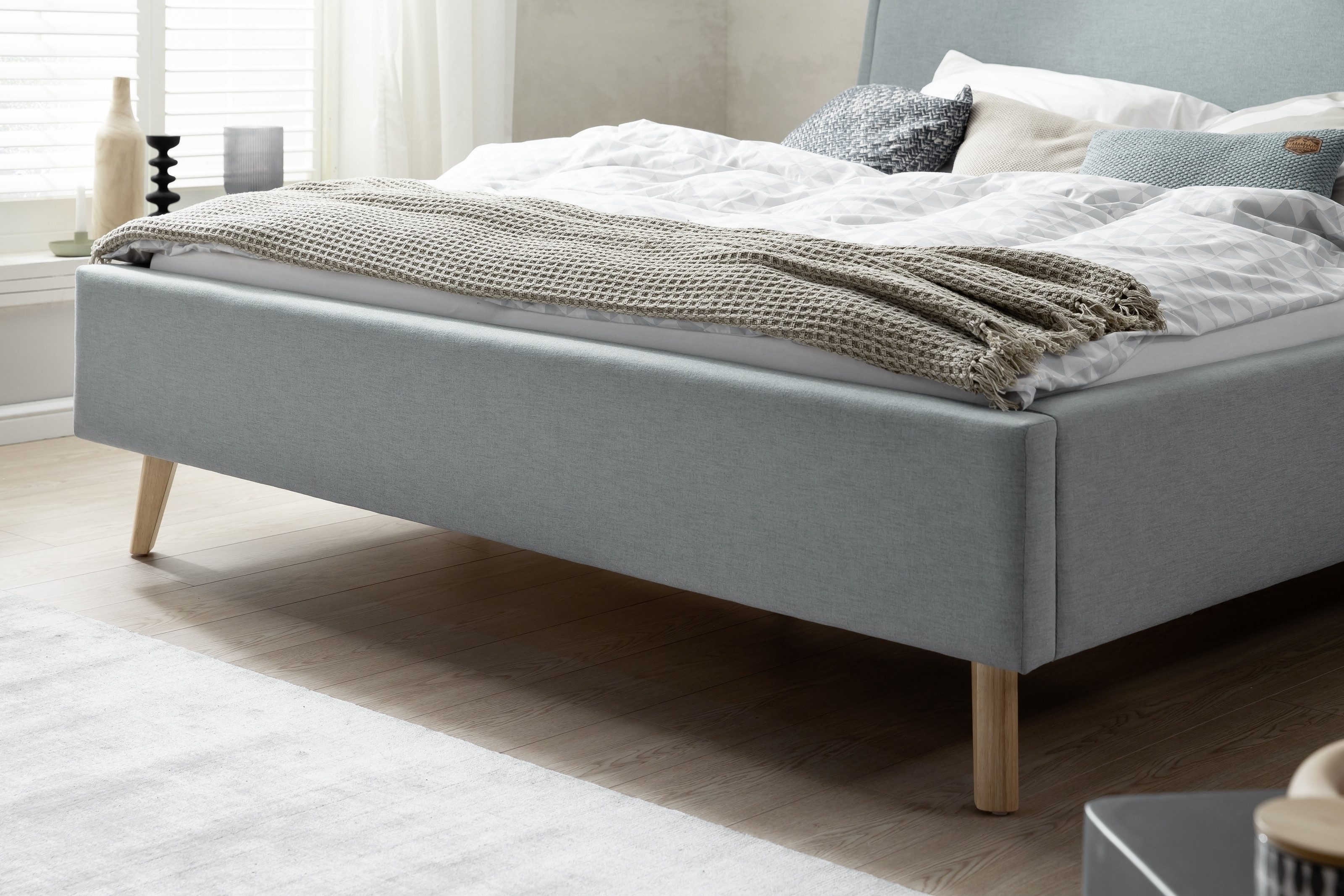 freiraum Polsterbett Frieda, Liegefläche 160x200cm, eisblau, Stellmaß: 176x105x224cm (BxHxT)