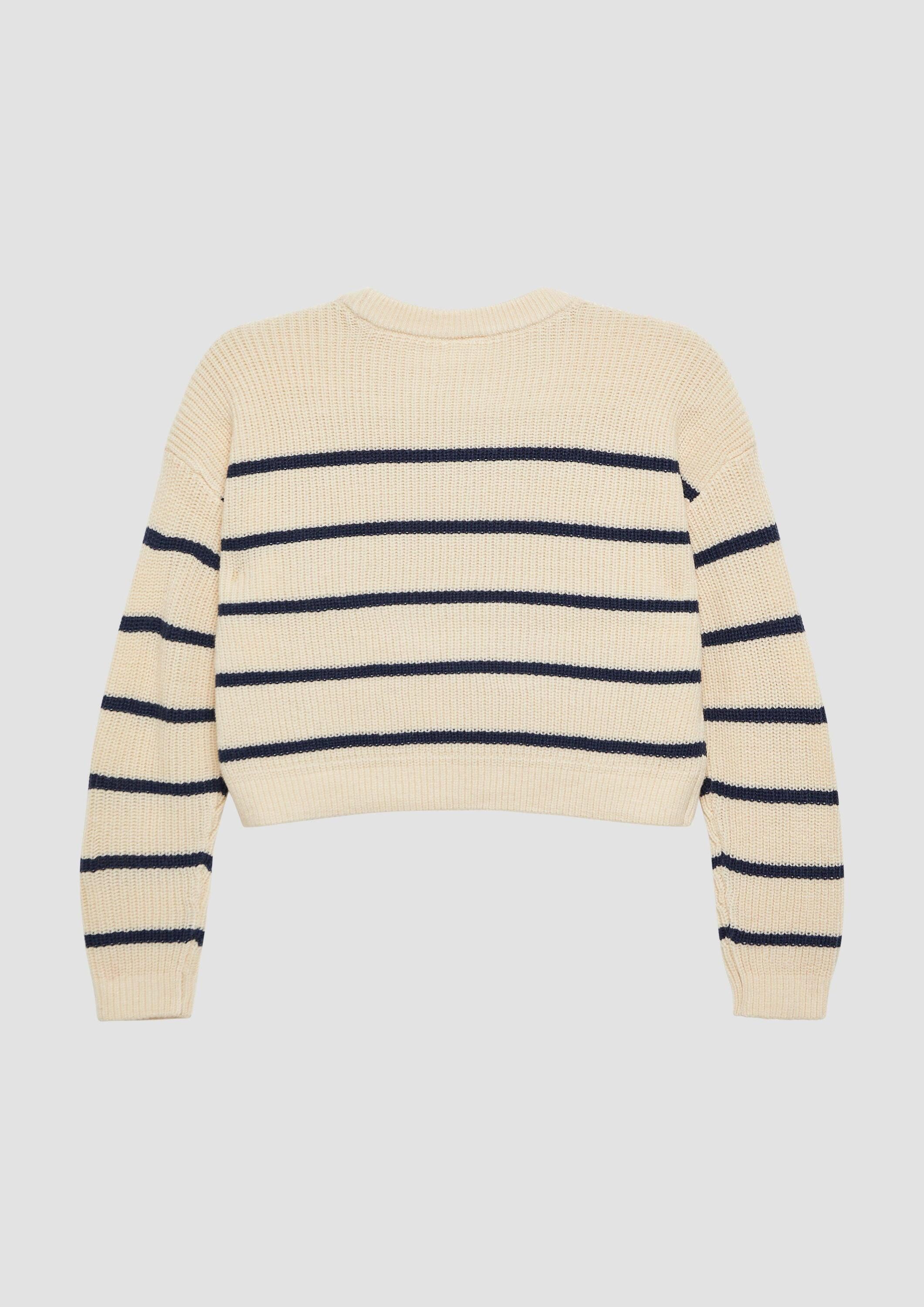 s.Oliver Longpullover Strickpullover Verkürzter Pullover im Boxy-Schnitt