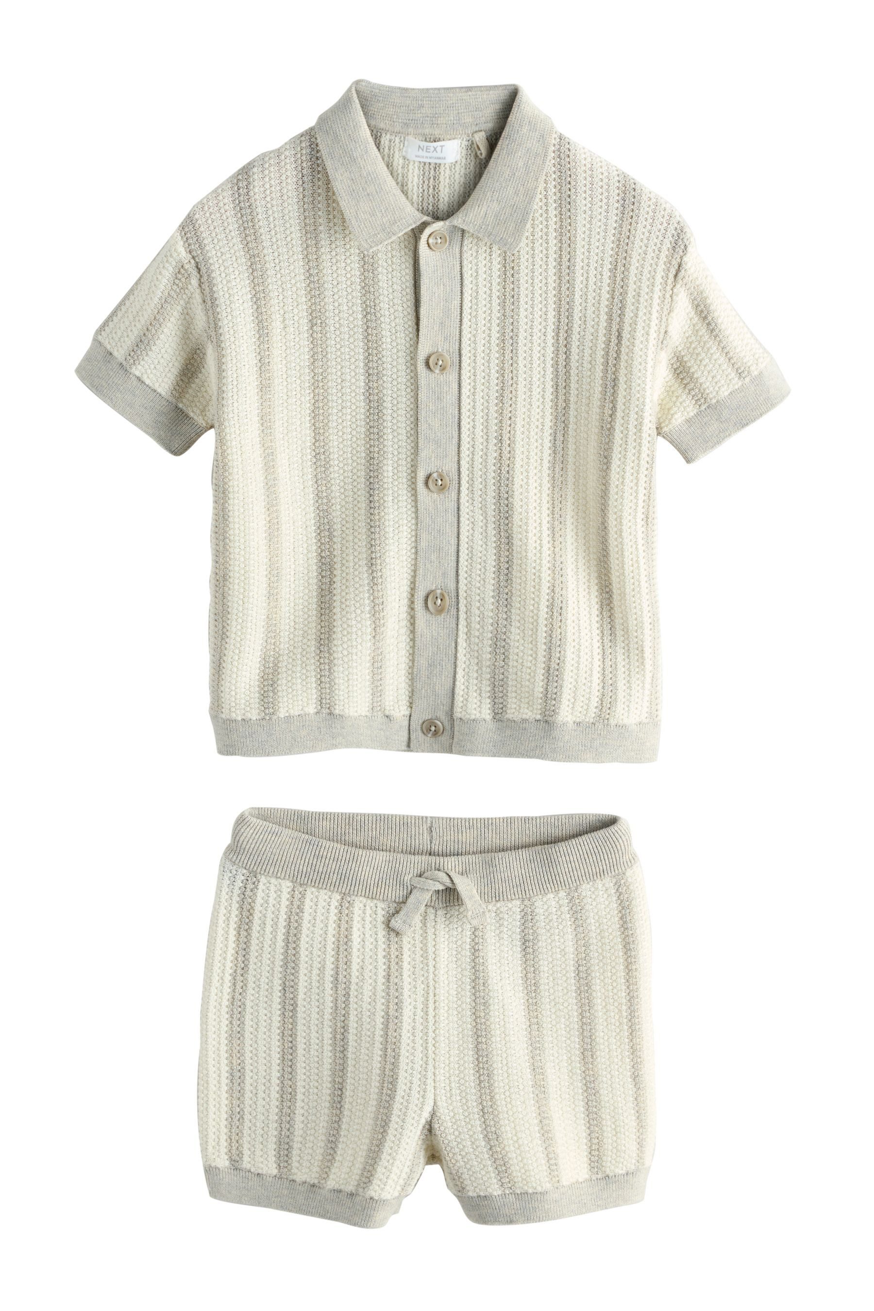Shirt & Shorts Gestricktes Polohemd und Shorts im Set