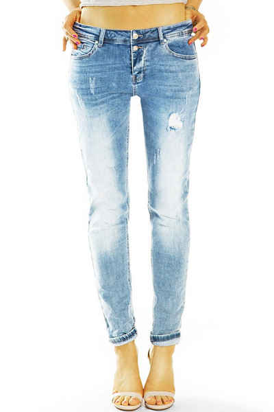 be styled Destroyed-Jeans Hüftige destroyed Джинсы bequem stretch Relaxed Fit - Damen - j9l-1 mit Stretchanteil, 5-Pocket Stil