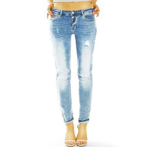 be styled Destroyed-Jeans Hüftige destroyed Jeans bequem stretch Relaxed Fit - Damen - j9l-1 mit Stretchanteil, 5-Pocket Stil