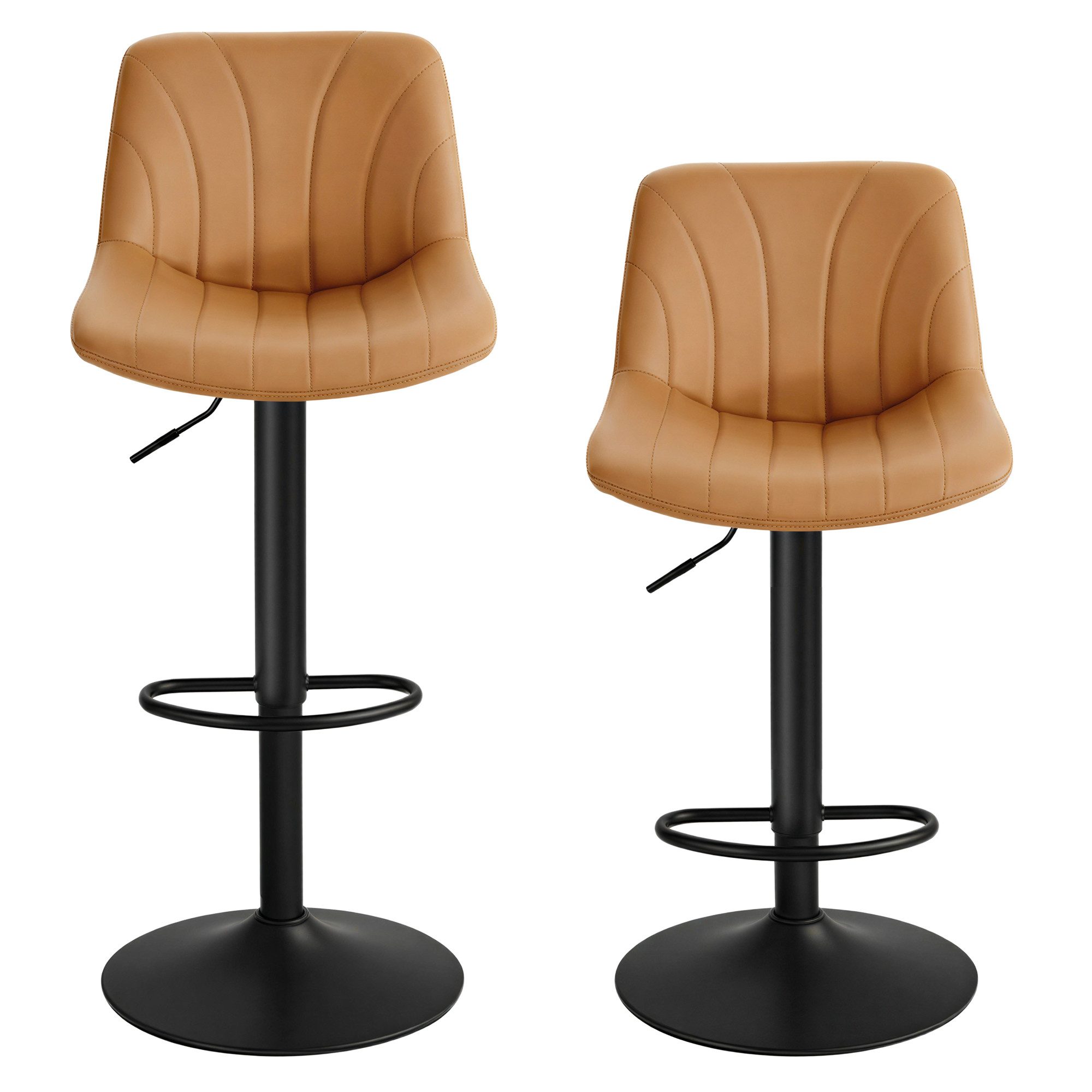 VASAGLE Barhocker Barstuhl, Küchenhocker, höhenverstellbar, um 360° drehbar (2 St., 2er Set), 46,5 x 43 x (88-108) cm (T x B x H), für Esszimmer, Küche