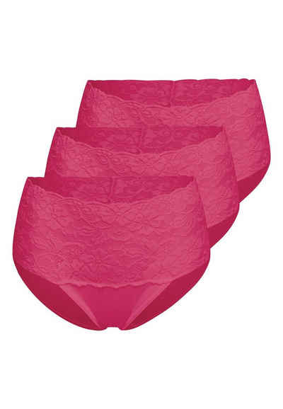 Nina Von C. Taillenslip 3er Pack Fine Cotton (Spar-Set, 3-St) Taillen Slip - Baumwolle - Atmungsaktiv - Im Spitzen-Design