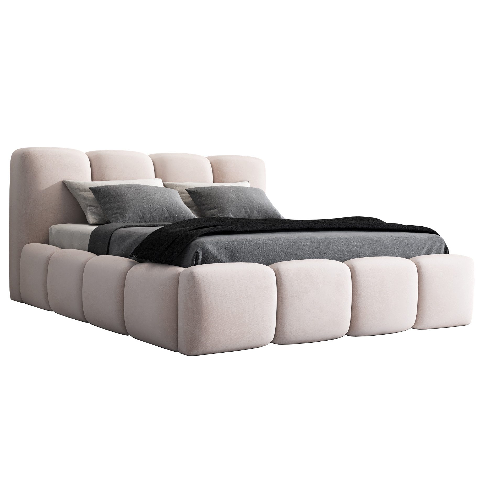 A&J MöbelLand GmbH Polsterbett DONA-OM mit Lattenrost und Bettkasten. (Bett günstig online kaufen