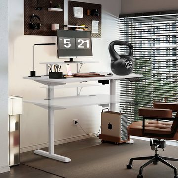 HOMALL Schreibtisch Höhenverstellbarer Schreibtisch mit Monitorständer