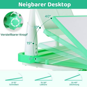 TLGREEN Kinderschreibtisch Kinderschreibtisch Stuhl mit Lampe Höhenverstellbarer