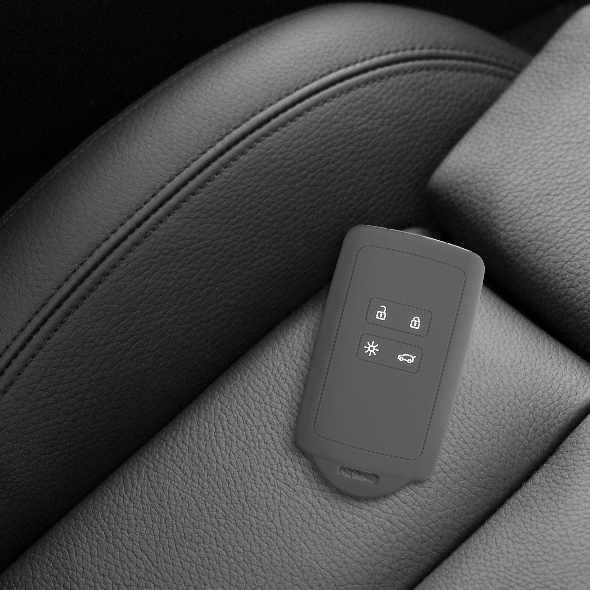 Autoschlüssel Schlüsselhülle Silikon Dunkelgrau Schlüsseltasche Schutzhülle Renault, für Hülle kwmobile