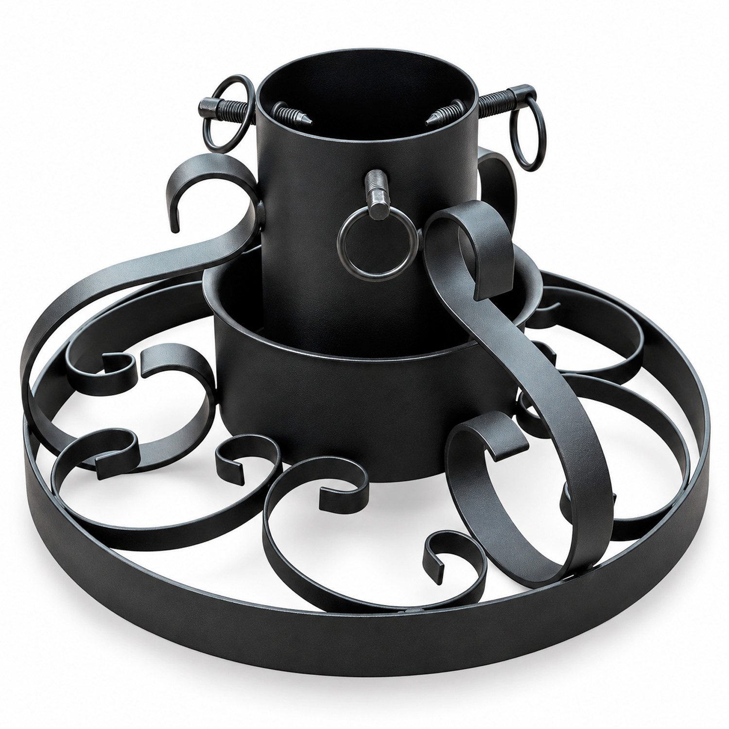 Mojawo Christbaumständer Baumständer Baumständer Tannenbaumständer Ornamente Ø 34cm Schwarz