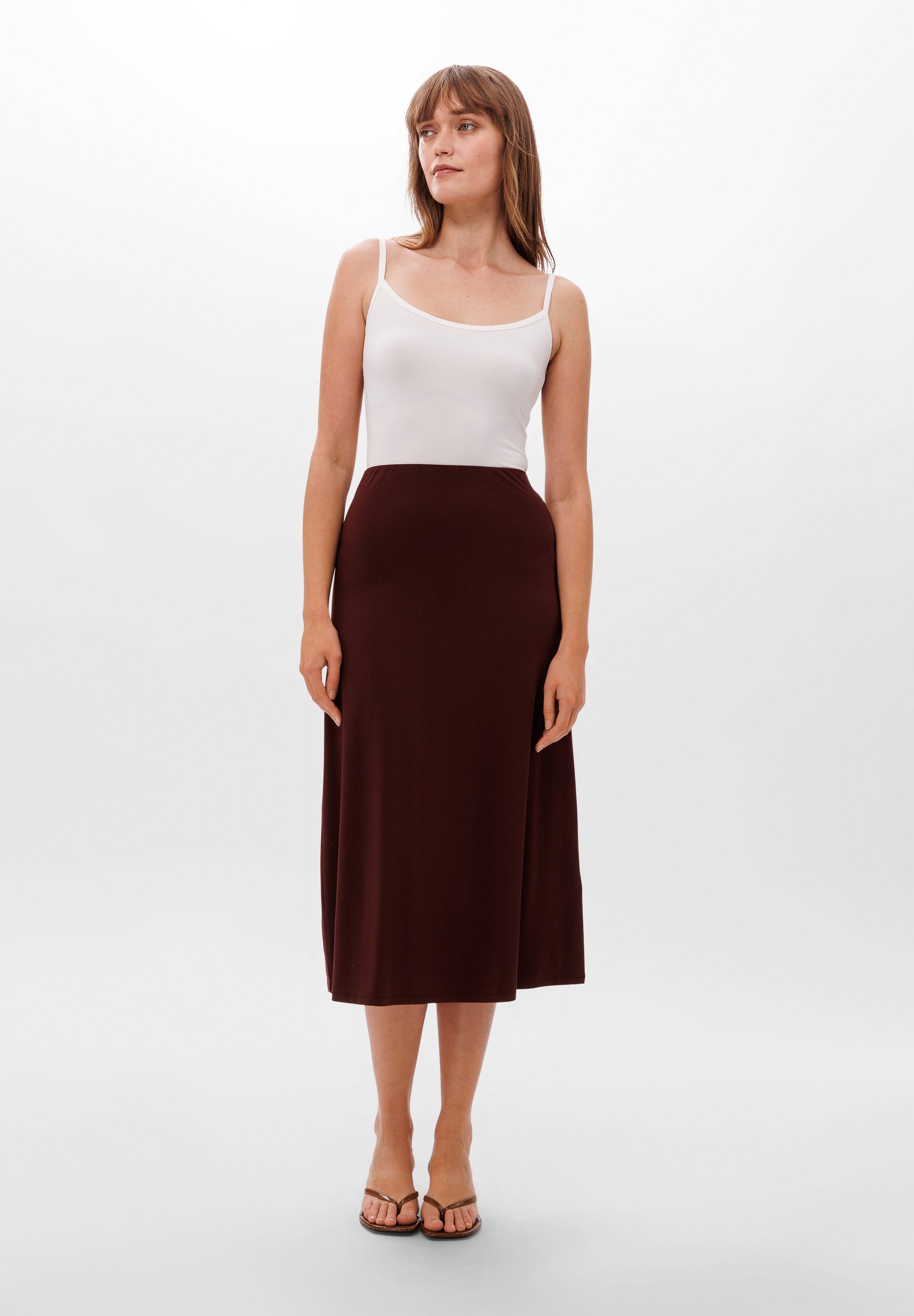 Les Lunes Sommerrock LUMII Skirt Jersey Midi bequemes dehnbares Obermaterial