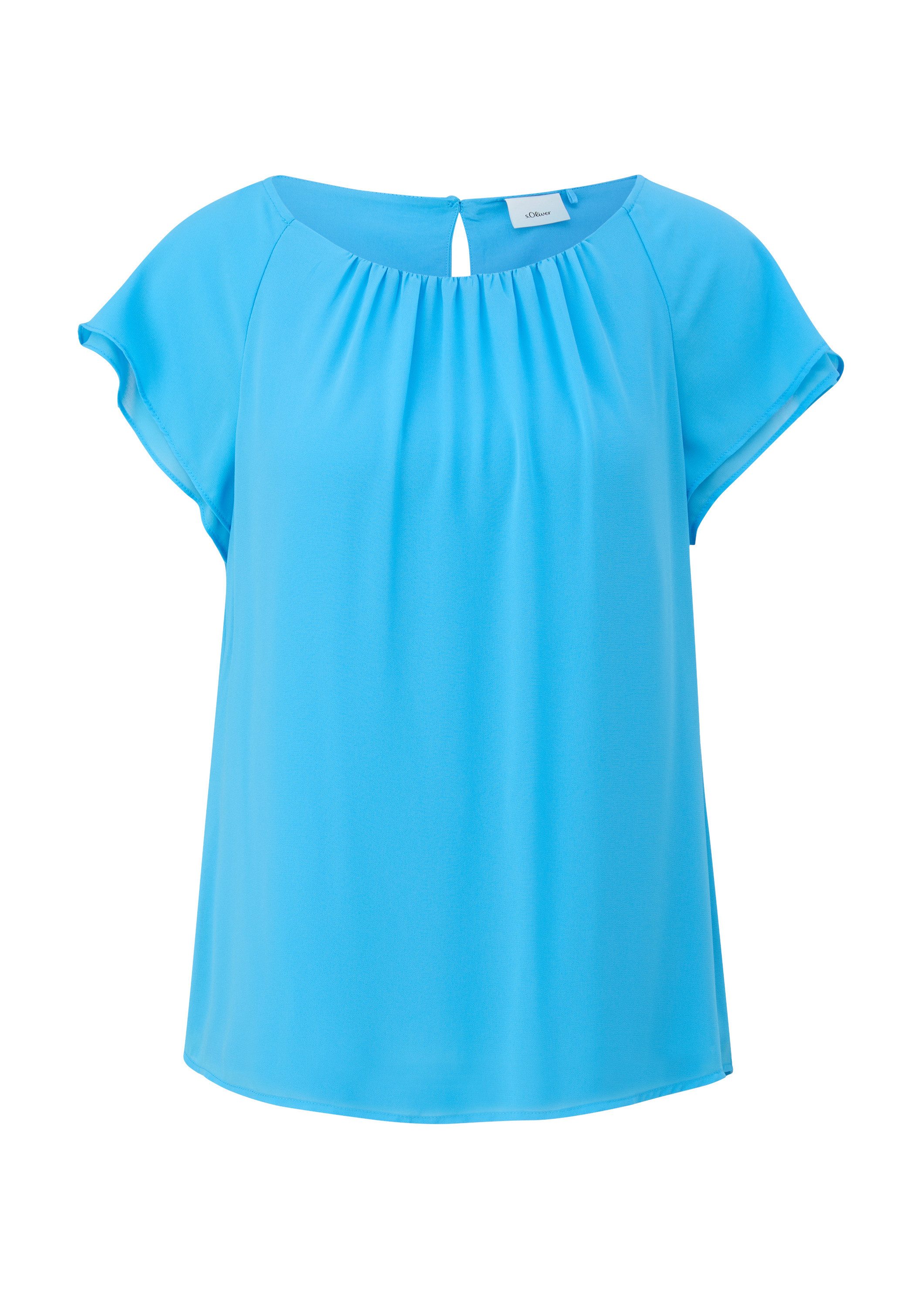 s.Oliver Kurzarmbluse Bluse Chiffon-Bluse mit Double-Layer Ärmeln günstig online kaufen